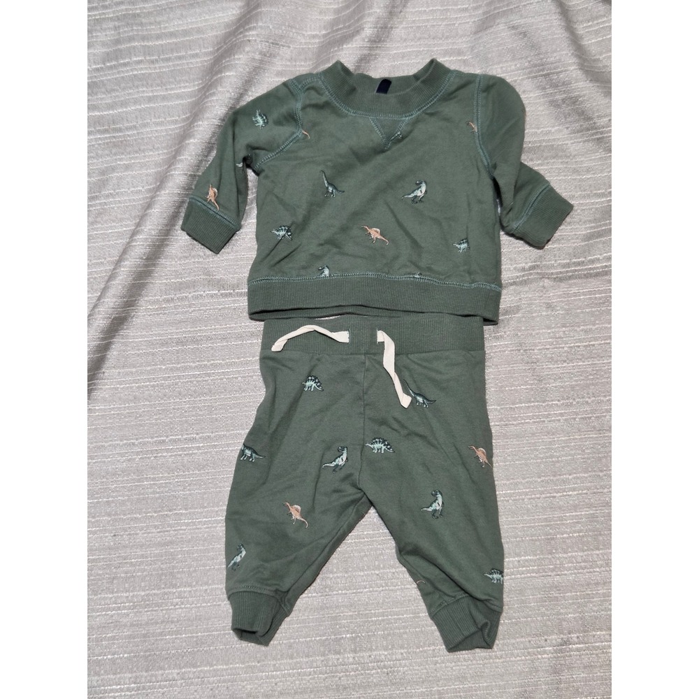 Janie and Jack Baby Boys Dinosaur Embroidered Sweatshirt and Jogger Set 3-6M